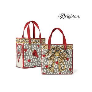 Brighton NWT Wild Love Canvas Tote Leopard Bow Heart Graphic Shoulder Bag